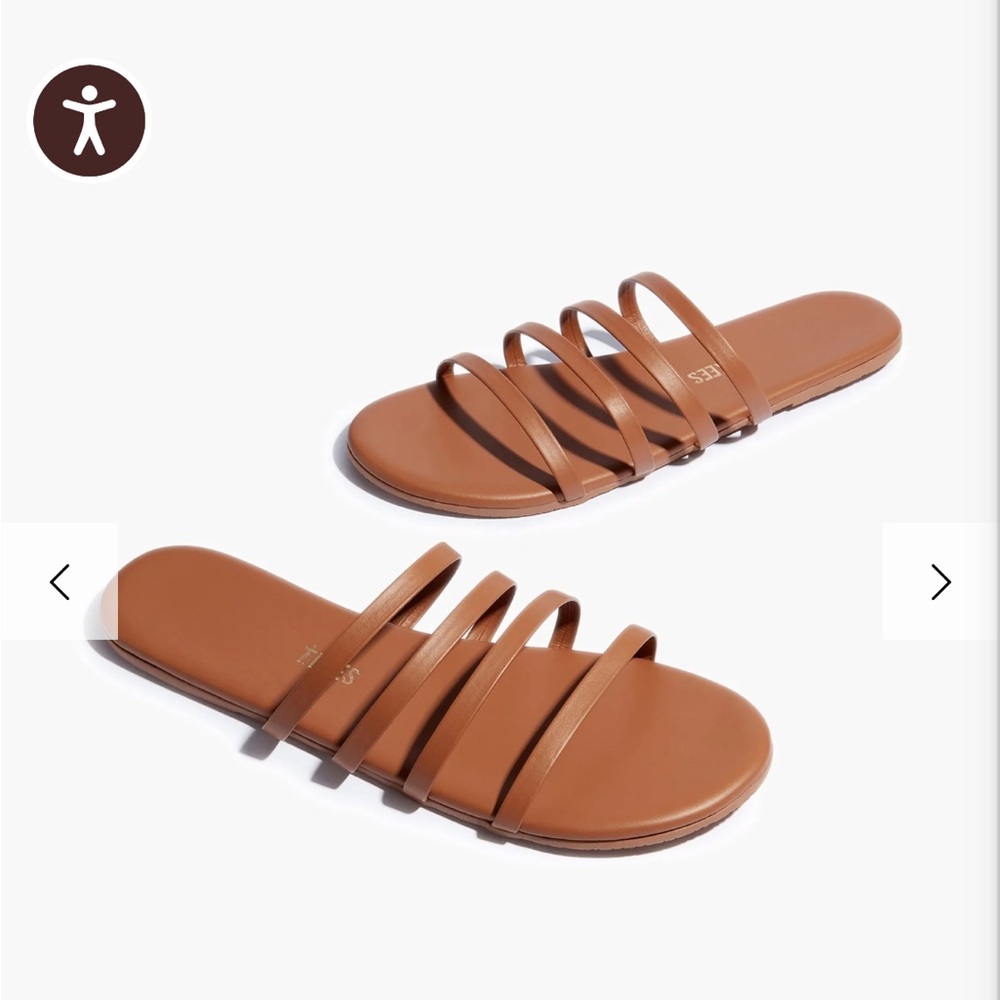 TKEES Senna 4 Strap Leather Sandals in Au Naturale Tan